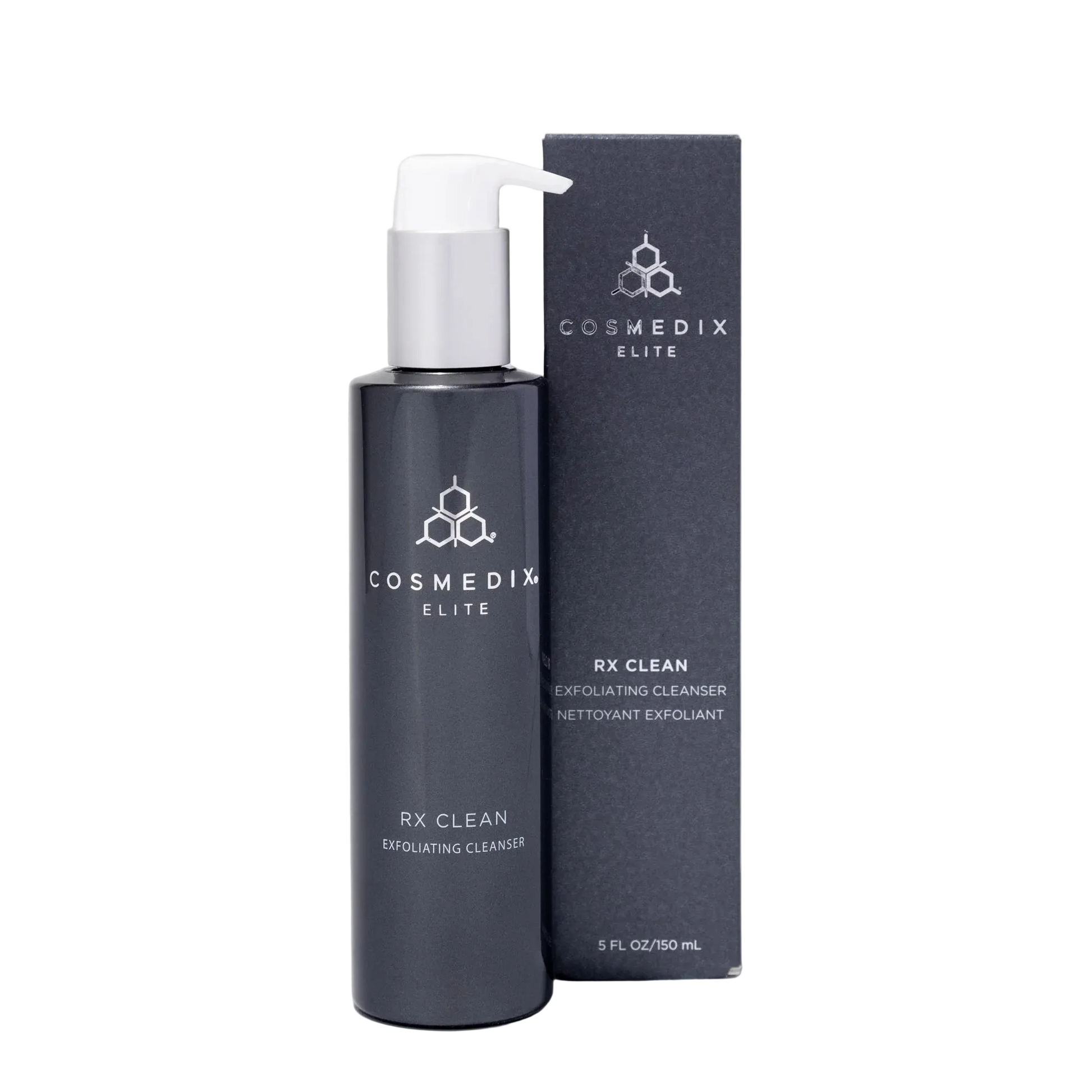 Cosmedix Elite RX Clean cleanser with 10% lactic acid for oily breakout-prone skin and professional-grade exfoliation.
