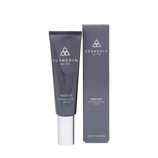 Cosmedix Elite Reduce Soothing Relief Serum for calming dry, reactive and post-treatment skin with antioxidant protection.
