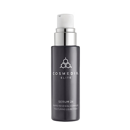 Cosmedix Elite Serum 24 Rapid Renewal Complex with 24% LG-Retinex for medium to deep wrinkles, uneven texture and discolouration.