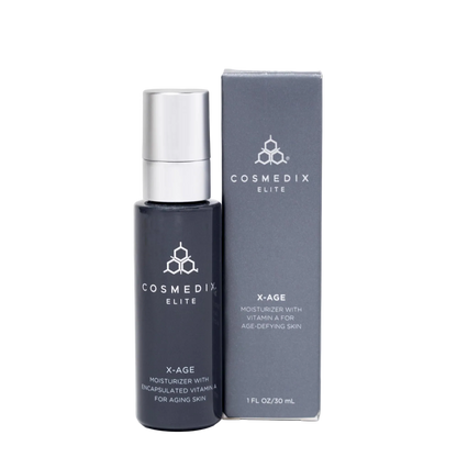 Cosmedix Elite X-Age retinol moisturiser for dry, photodamaged skin and visible loss of firmness.