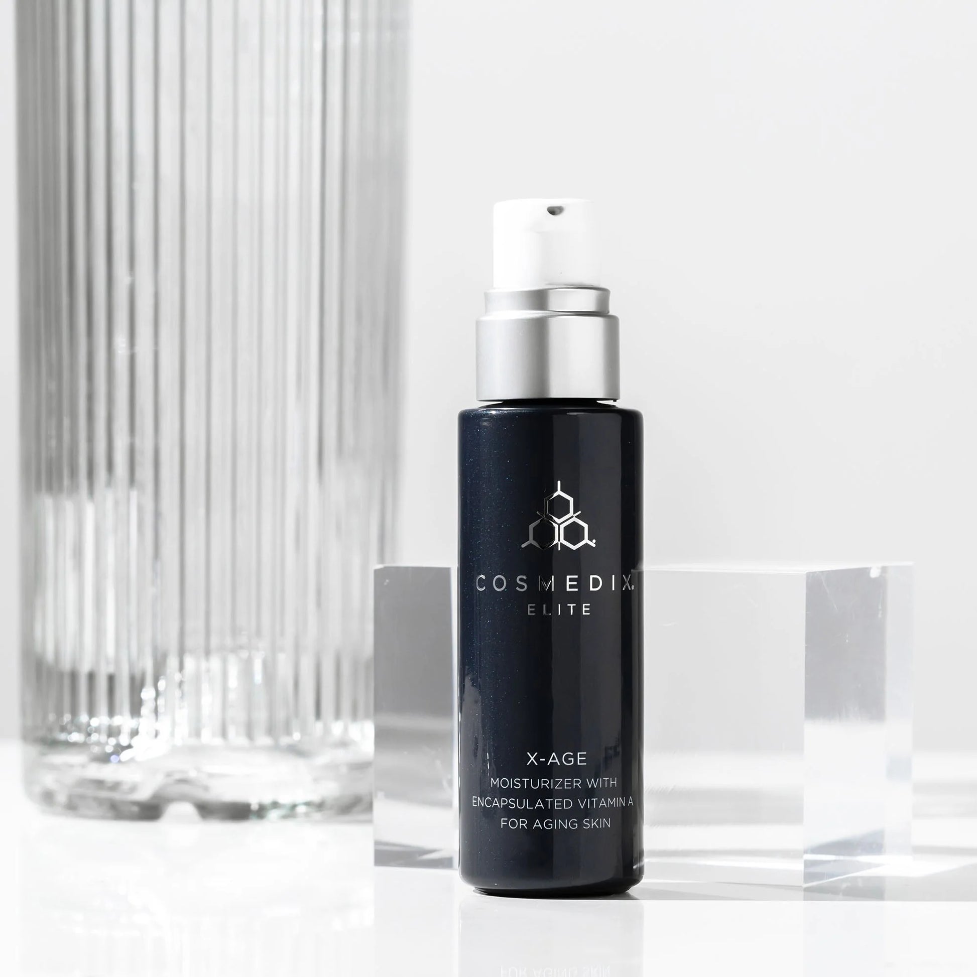 Cosmedix Elite X-Age evening moisturiser with encapsulated retinol for wrinkles, dryness and photodamage.