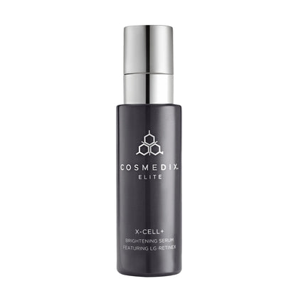 Cosmedix Elite X-Cell+ Brightening Serum with LG-Retinex retinol complex for pigmentation, dark spots and uneven skin tone.