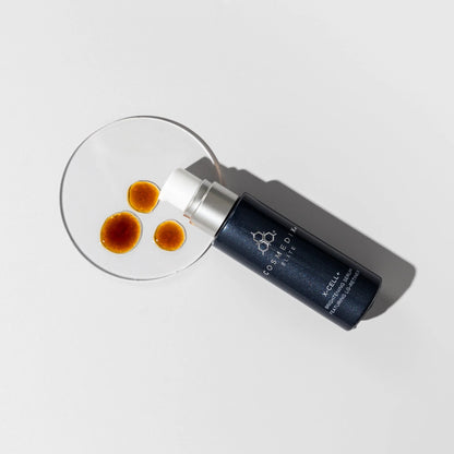 Cosmedix Elite X-Cell+ Brightening Serum with microencapsulated retinol for improved clarity, radiance and skin tone.
