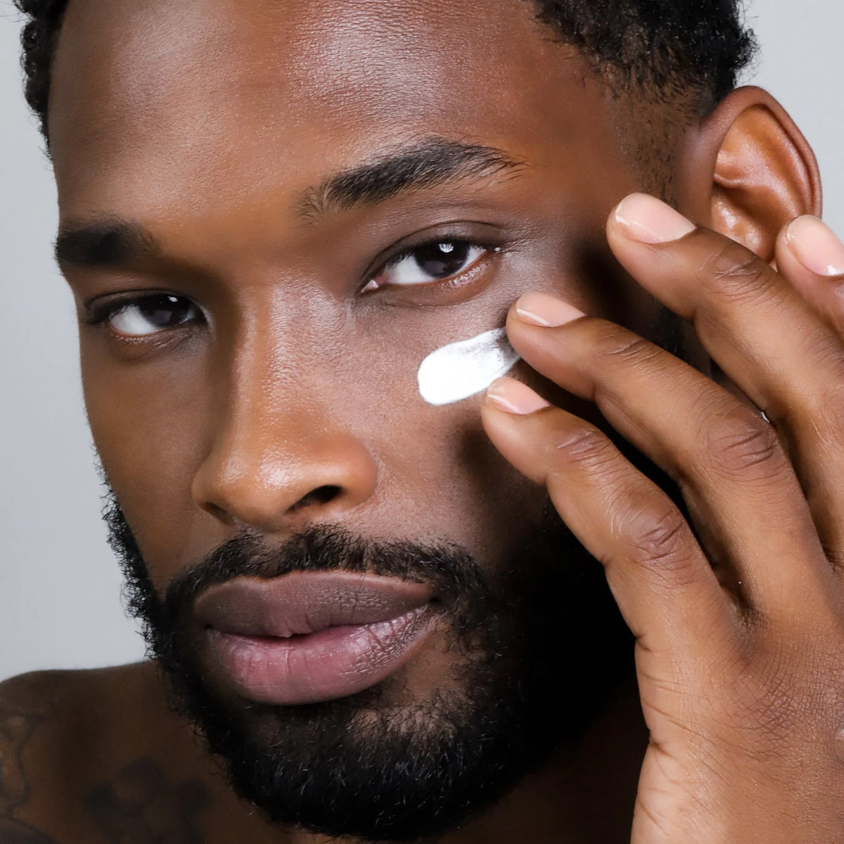 Cosmedix Eye Genius Brilliant Eye Complex applied beneath the eyes to brighten dark circles and smooth dehydration lines.