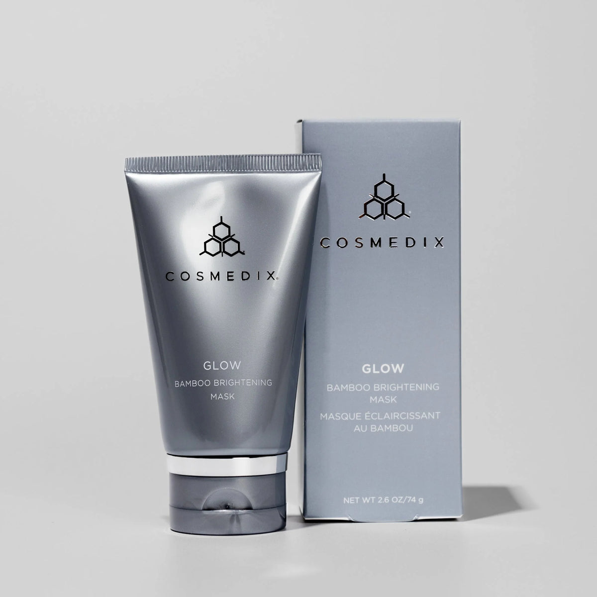 Cosmedix Glow Bamboo Brightening Mask with bamboo extract and vitamin C for brighter, smoother skin.