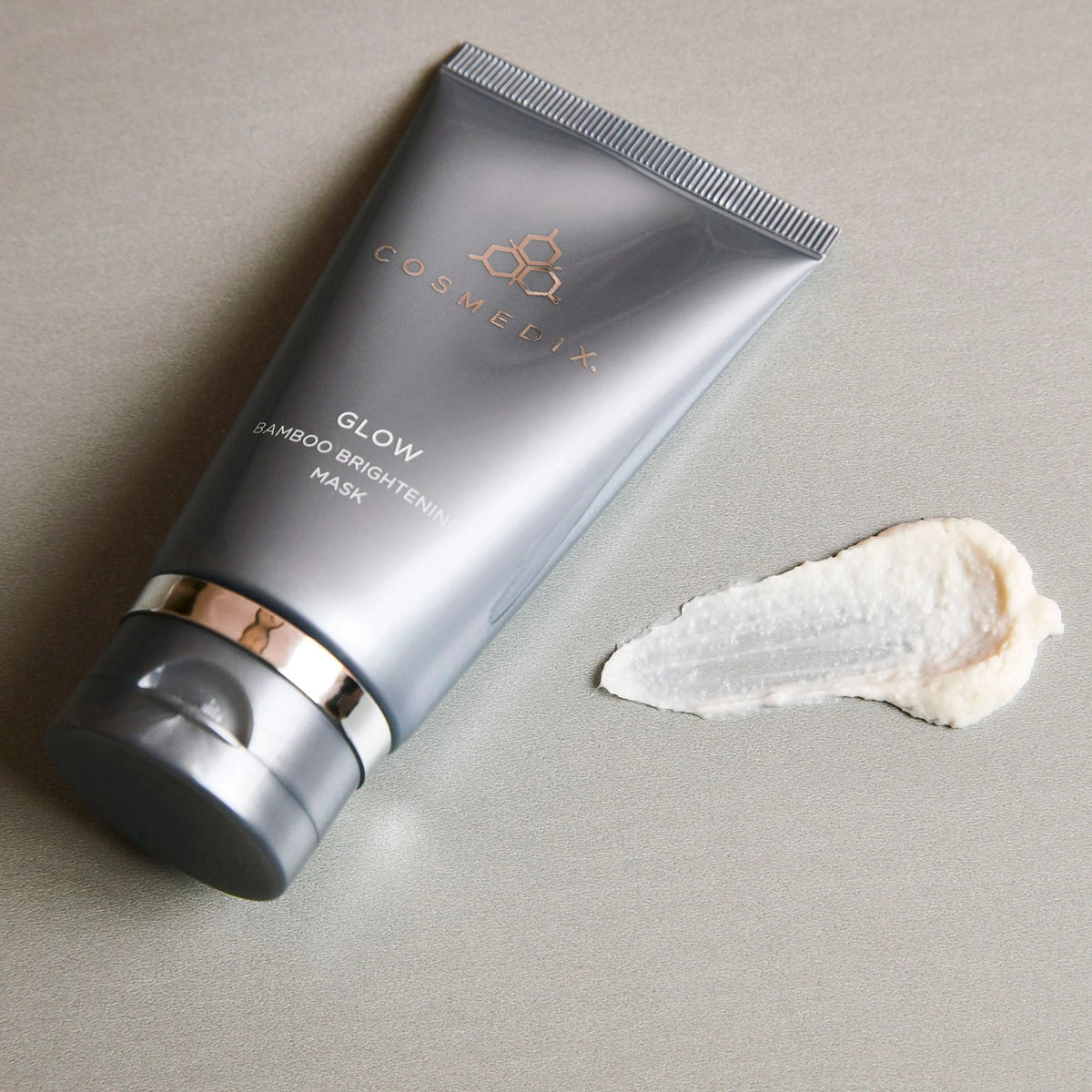 Cosmedix Glow Bamboo Brightening Mask with bamboo, niacinamide and vitamin C for weekly skin resurfacing.