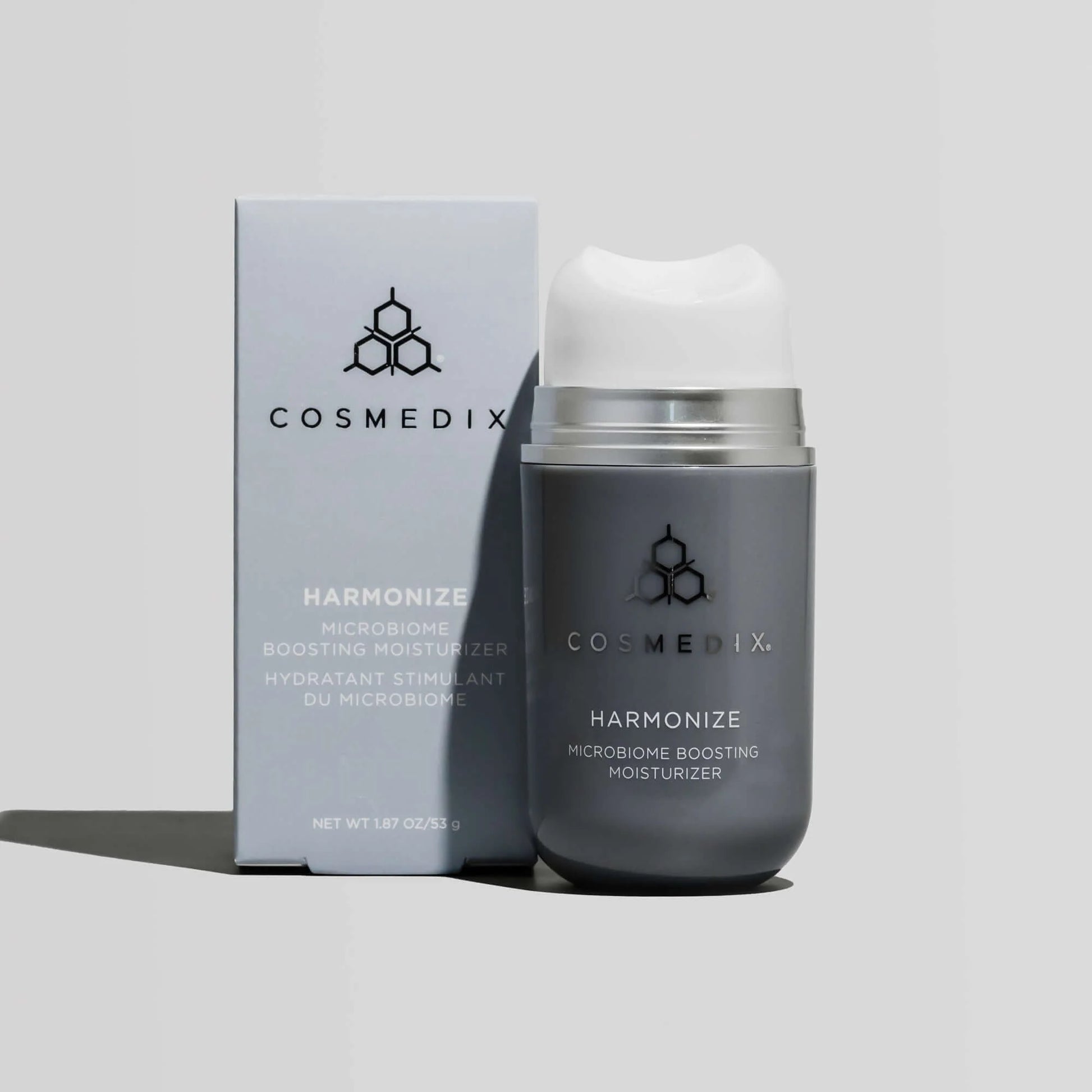 Cosmedix Harmonize Microbiome Boosting Moisturiser with probiotics for barrier repair and redness support.