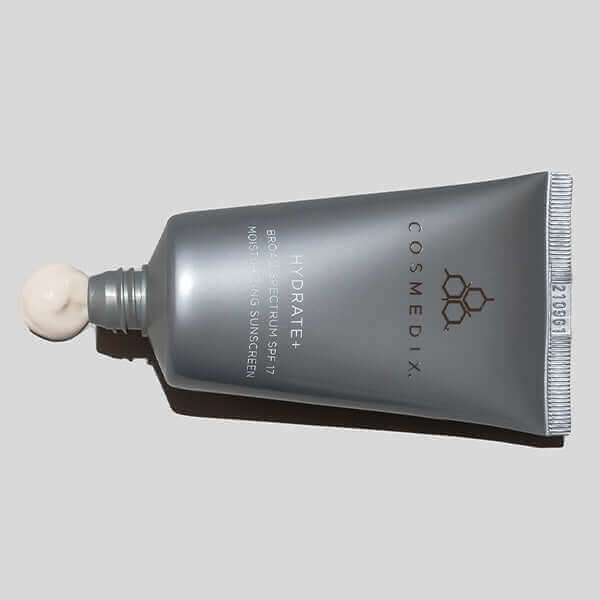 Cosmedix Hydrate+ SPF 17 Moisturising Sunscreen mineral formula for hydrated, radiant-looking skin.