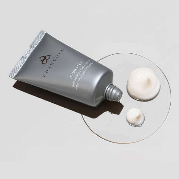 Cosmedix Hydrate+ SPF 17 Moisturising Sunscreen for daily UV defence and non-greasy moisture replenishment.