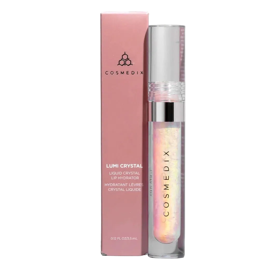 Cosmedix Lumi Crystal Liquid Crystal Lip Hydrator for dry lips, visible fullness and long-lasting moisture.