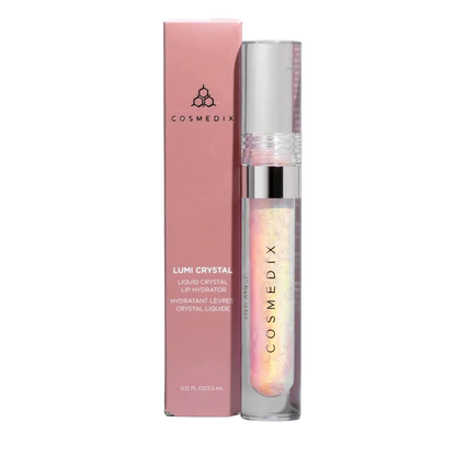 Cosmedix Lumi Crystal Liquid Crystal Lip Hydrator for dry lips, visible fullness and long-lasting moisture.