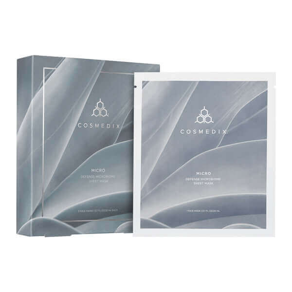 Cosmedix Micro Defense Microbiome Sheet Mask Set for intensive hydration, redness relief and barrier support.