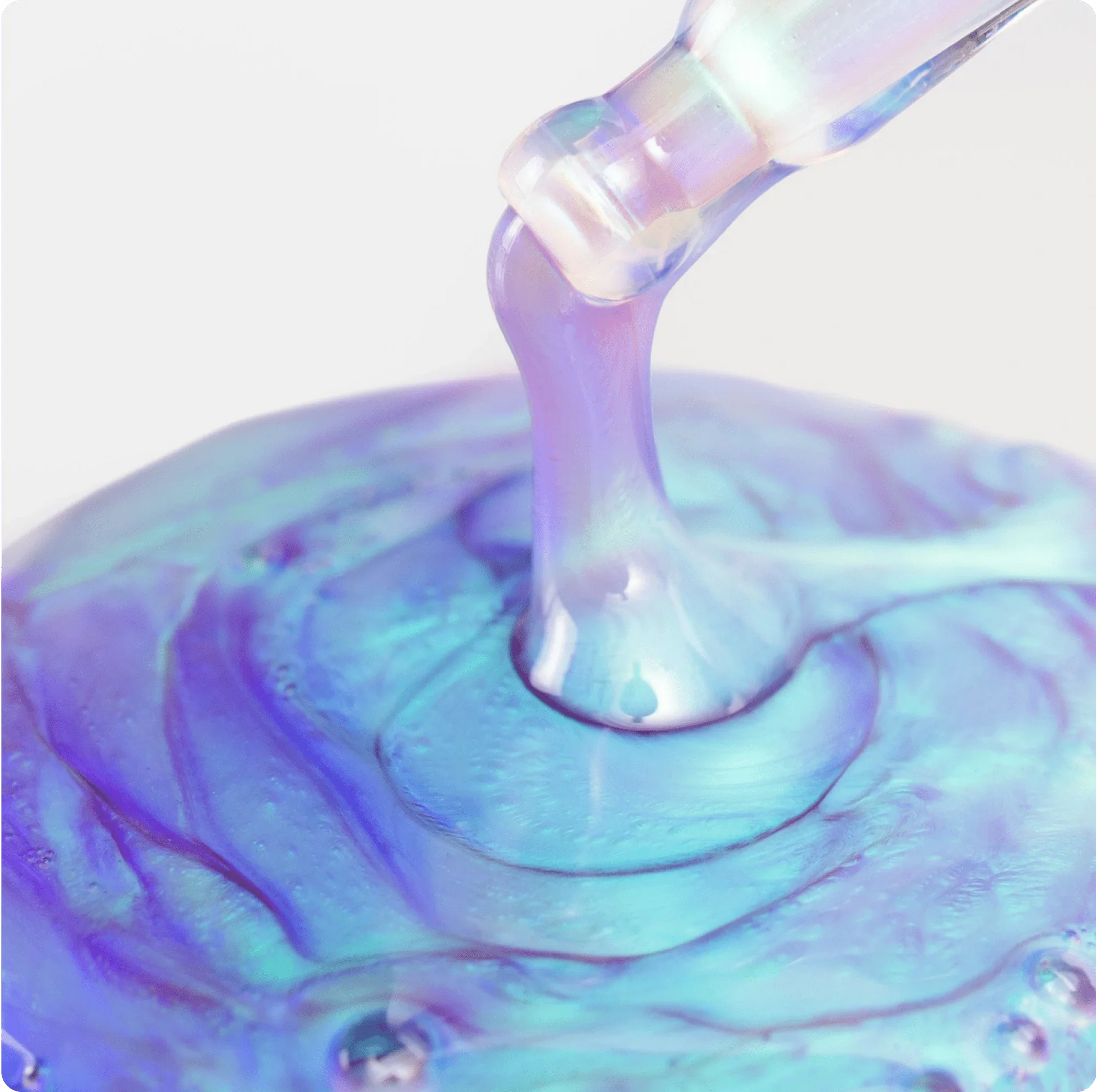 Cosmedix Opti Crystal Liquid Crystal Eye Serum iridescent texture for lasting hydration and luminous eye contours.