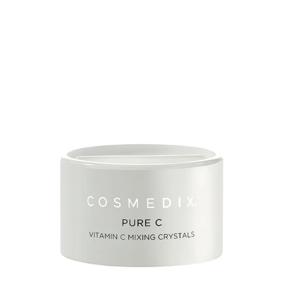 Cosmedix Pure C Vitamin C Mixing Crystals with 100% L-Ascorbic Acid for pigmentation, uneven skin tone and antioxidant brightening.