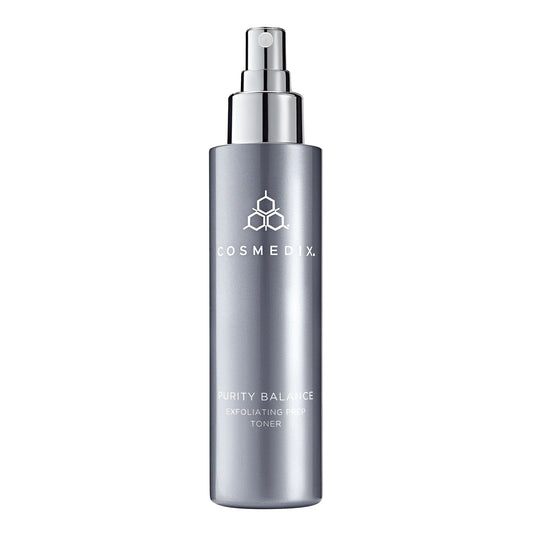 Cosmedix Purity Balance Exfoliating Prep Toner 150ml, pore-refining toner with salicylic acid and lactic acid for oily and blemish-prone skin.