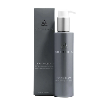 Cosmedix Purity Clean Exfoliating Cleanser 150ml exfoliating gel cleanser with 5% lactic acid for congested pores, excess oil and uneven skin texture.