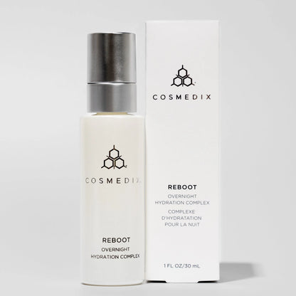 Cosmedix Reboot Overnight Hydration Complex with Lactobacillus, coconut extract and peptide hydration support.