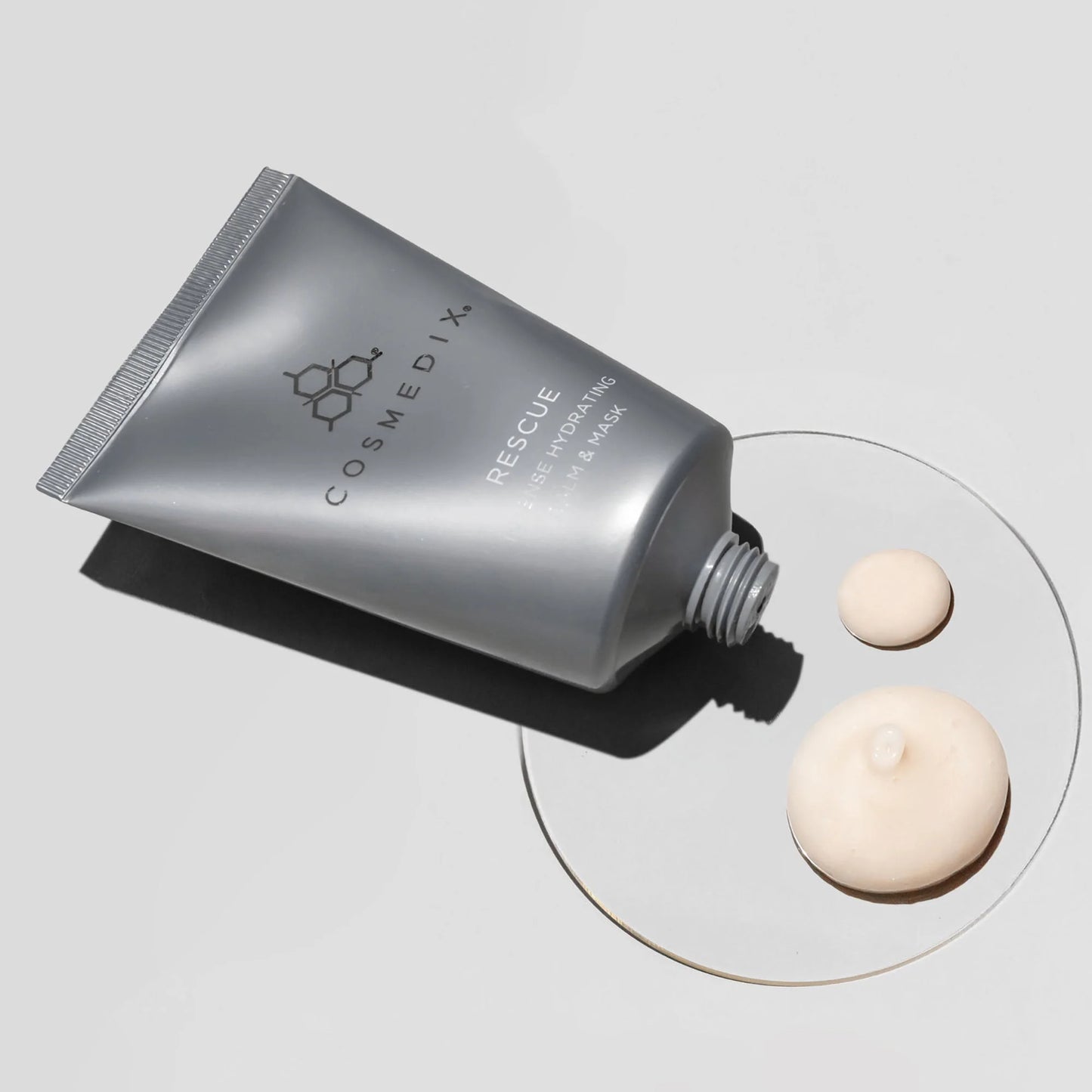 Cosmedix Rescue Intense Hydrating Balm Mask overnight treatment with willowherb and D-panthenol.