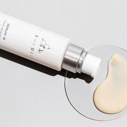 Cosmedix Serum 16 Rapid Renewal Serum retinol serum for overnight renewal, softer skin and a brighter-looking complexion.
