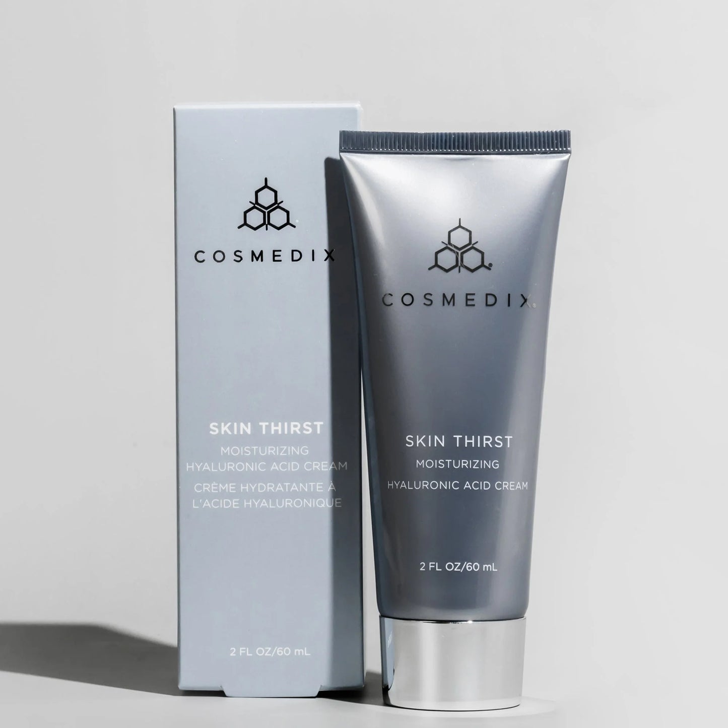 Cosmedix Skin Thirst Moisturising Hyaluronic Acid Cream with hyaluronic acid for dehydrated and congestion-prone skin.