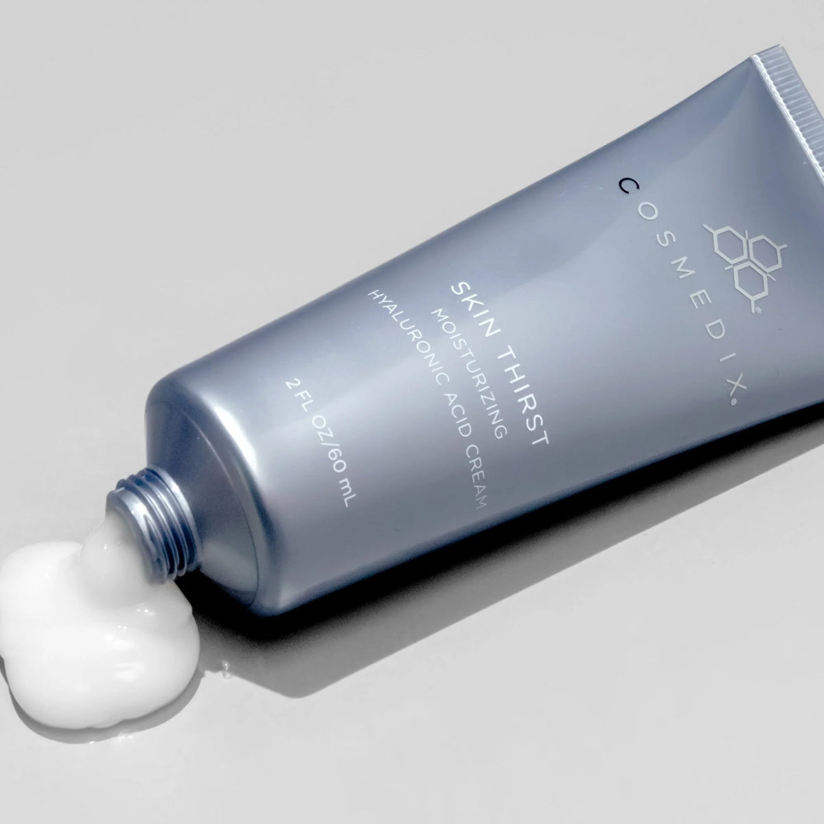 Cosmedix Skin Thirst Moisturising Hyaluronic Acid Cream with witch hazel and lecithin for comfortable barrier support.