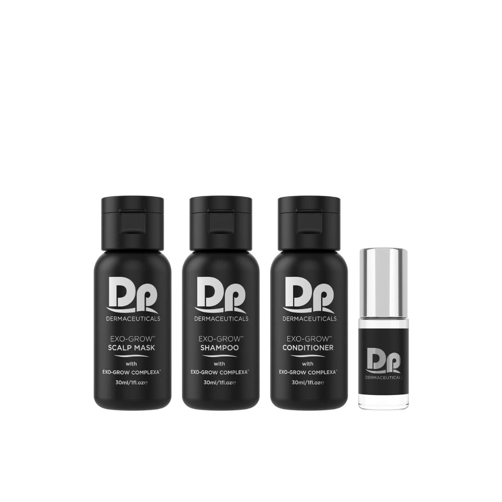 DP Dermaceuticals EXO-Grow Homecare Discovery Kit hair loss and scalp health system for thinning hair, shedding and early hair loss support.