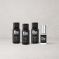 DP Dermaceuticals EXO-Grow Discovery Kit styled image showcasing hair thinning and scalp treatment routine with shampoo, conditioner, scalp mask and hair tonic.