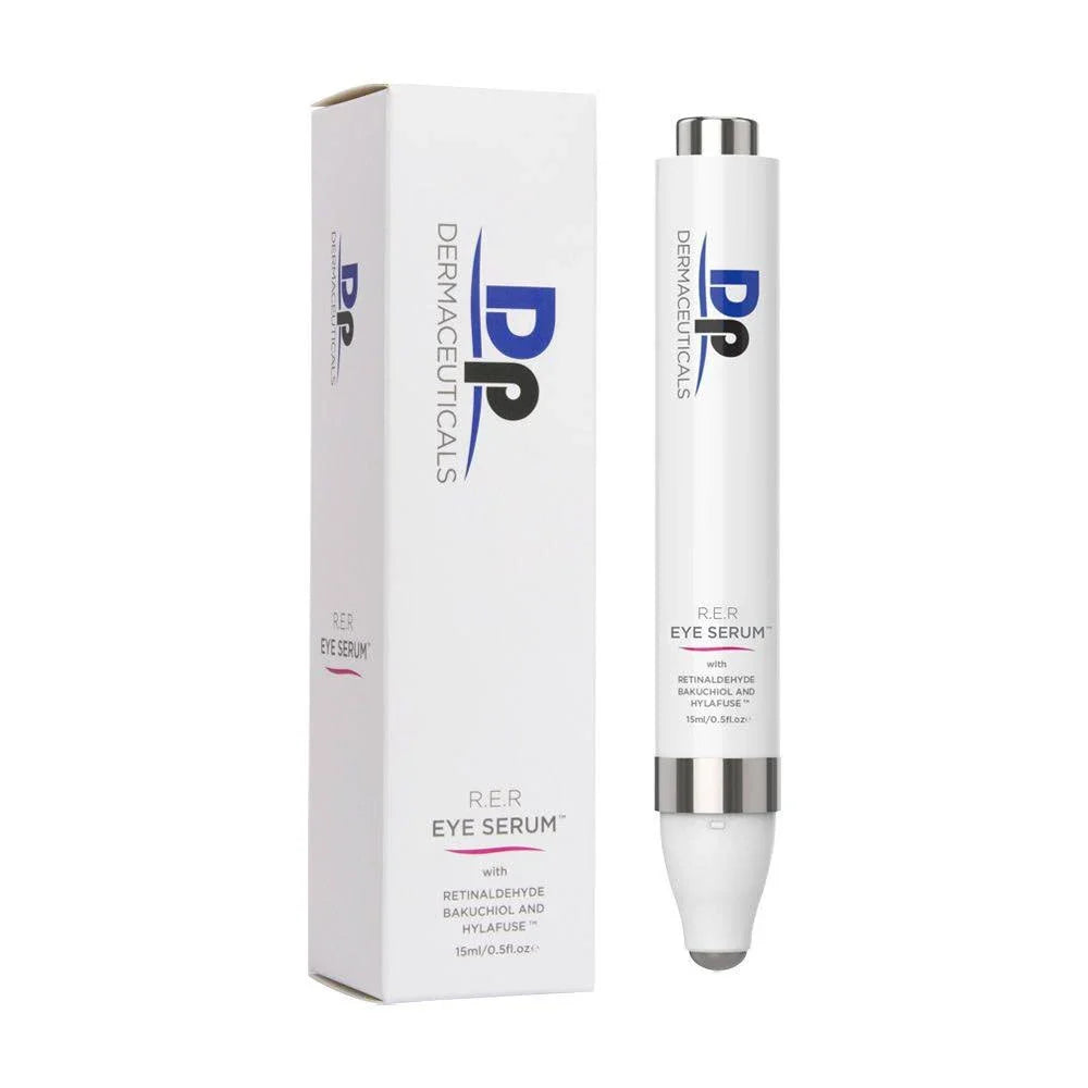 Dp Dermaceuticals R.E.R. Eye Serum Pen with retinaldehyde and bakuchiol to smooth wrinkles, improve skin texture and support a fresher, more lifted eye area.