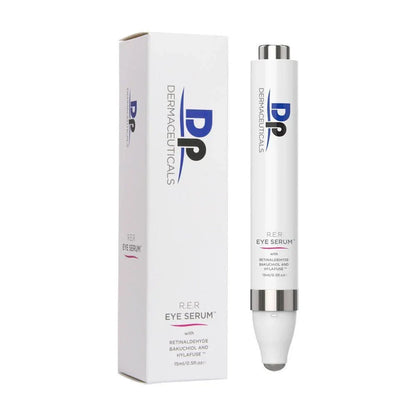 Dp Dermaceuticals R.E.R. Eye Serum Pen with retinaldehyde and bakuchiol to smooth wrinkles, improve skin texture and support a fresher, more lifted eye area.