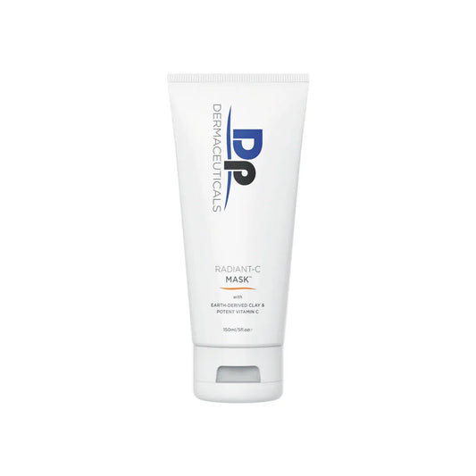 Dp Dermaceuticals Radiant-C Mask 150ml clay mask tube with kaolin & bentonite clays, Vitamin C and pre-probiotic for clear, bright skin.