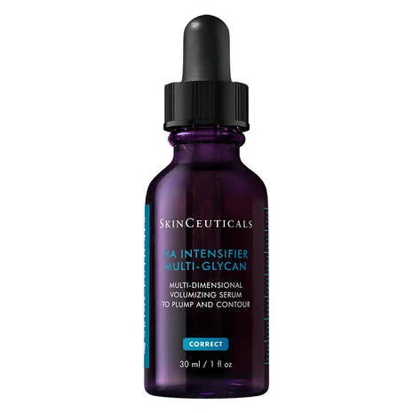 Hyaluronic Acid Intensifier Multi-Glycan is a next-generation, multi-dimensional volumising hyaluronic acid serum that visibly plumps the skin, reducing fine lines by 24%.

This formula contains high concentrations of 1.3% pure hyaluronic acid, 12% propylene, and the new post-biotic ferment to increase glycosaminoglycans, plumping and rehydrating the skin for 24 hours. Over time, skin elasticity and firmness are renewed and facial contours are more defined.