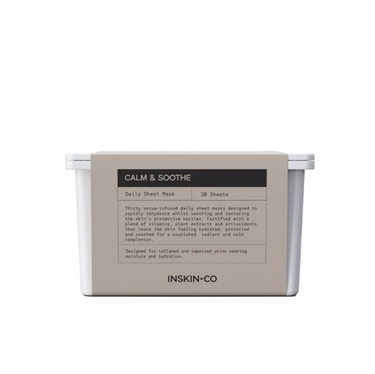 INSKIN.CO Daily Sheet Mask Calm & Soothe soothing sheet mask for sensitive skin, redness relief and barrier repair.