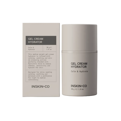 INSKIN.CO Gel Cream Hydrator lightweight oil-free moisturiser for oily, combination and acne-prone skin hydration.