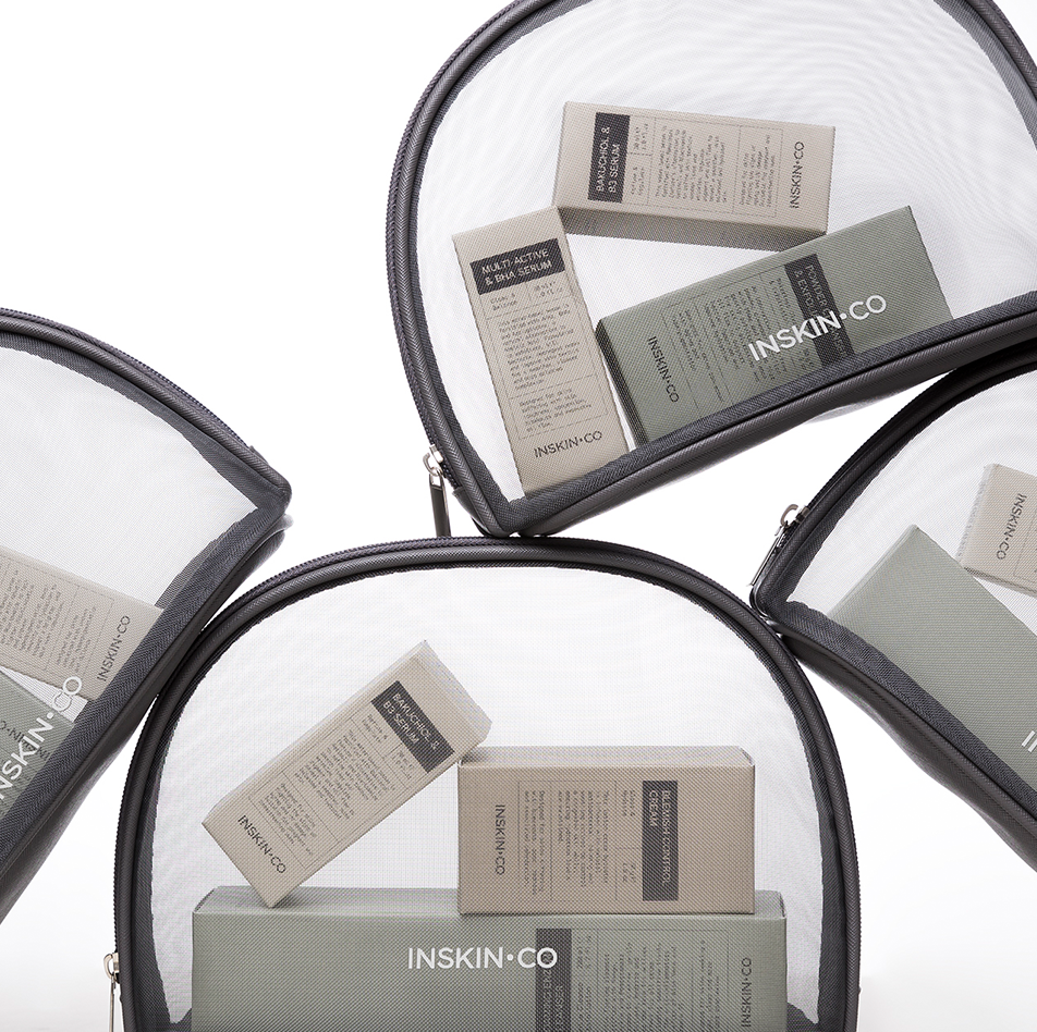 INSKIN.CO skincare kits collection featuring Bright Skin Kit alongside other INSKIN.CO skin treatment kits showcasing multiple targeted routines.