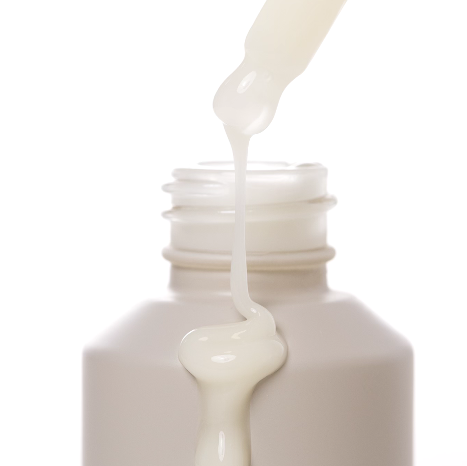 INSKIN.CO Vitamin C Serum texture close up with dropper dispensing brightening antioxidant serum highlighting lightweight consistency.