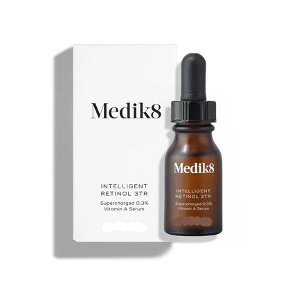 Medik8 Sale. Medik8 Intelligent Retinol 3TR Supercharged 0.3% Vitamin A Serum. Contains Retinol, Squalane, Climbazole and Vitamin E