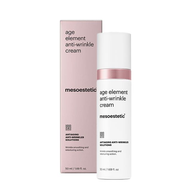 Mesoestetic Age Element Anti-Wrinkle Cream is a peptide-rich moisturiser designed to smooth fine lines and improve skin firmness.