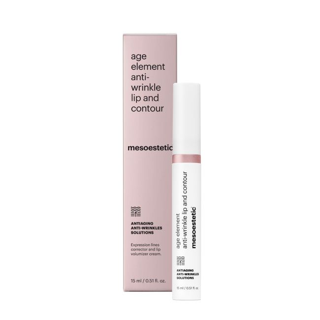 Mesoestetic Age Element Anti-Wrinkle Lip and Contour is a targeted lip treatment designed to smooth fine lines and improve lip definition.