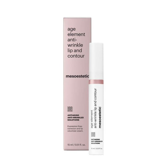 Mesoestetic Age Element Anti-Wrinkle Lip and Contour is a targeted lip treatment designed to smooth fine lines and improve lip definition.