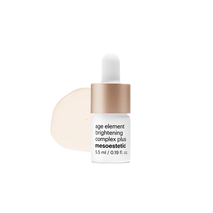 Mesoestetic Age Element Brightening Complex Plus lightweight depigmenting skincare formula for radiant skin and improved skin tone clarity.