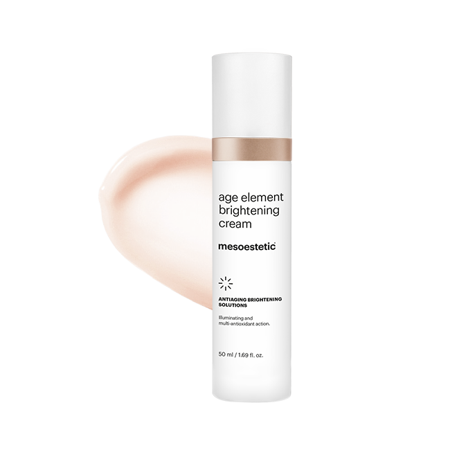 Mesoestetic Age Element Brightening Cream works to even skin tone and enhance clarity with a lightweight nourishing texture.