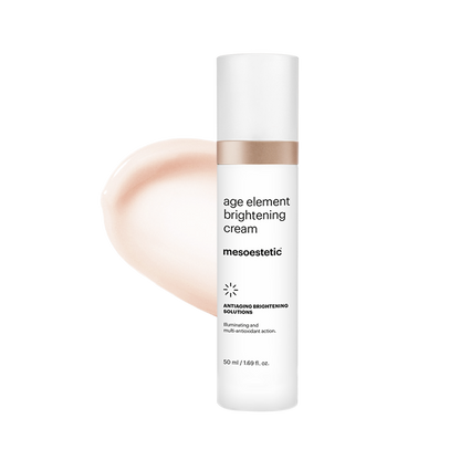 Mesoestetic Age Element Brightening Cream works to even skin tone and enhance clarity with a lightweight nourishing texture.