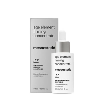 Mesoestetic Age Element Firming Concentrate is a lifting serum designed to improve skin firmness and support a more defined facial contour.