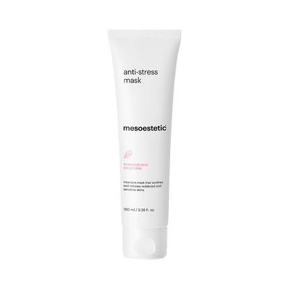 Mesoestetic Anti-Stress Mask helps relieve irritation and hydrate reactive skin while restoring comfort and balance.