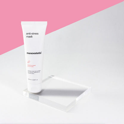 Mesoestetic Anti-Stress Mask reduces redness, irritation and supports barrier repair for sensitive and reactive skin.
