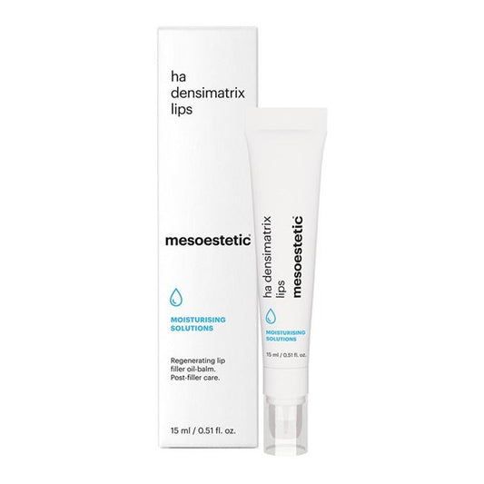 Mesoestetic HA Densimatrix Lips is a hydrating lip treatment designed to plump, smooth and repair dry, dehydrated lips.