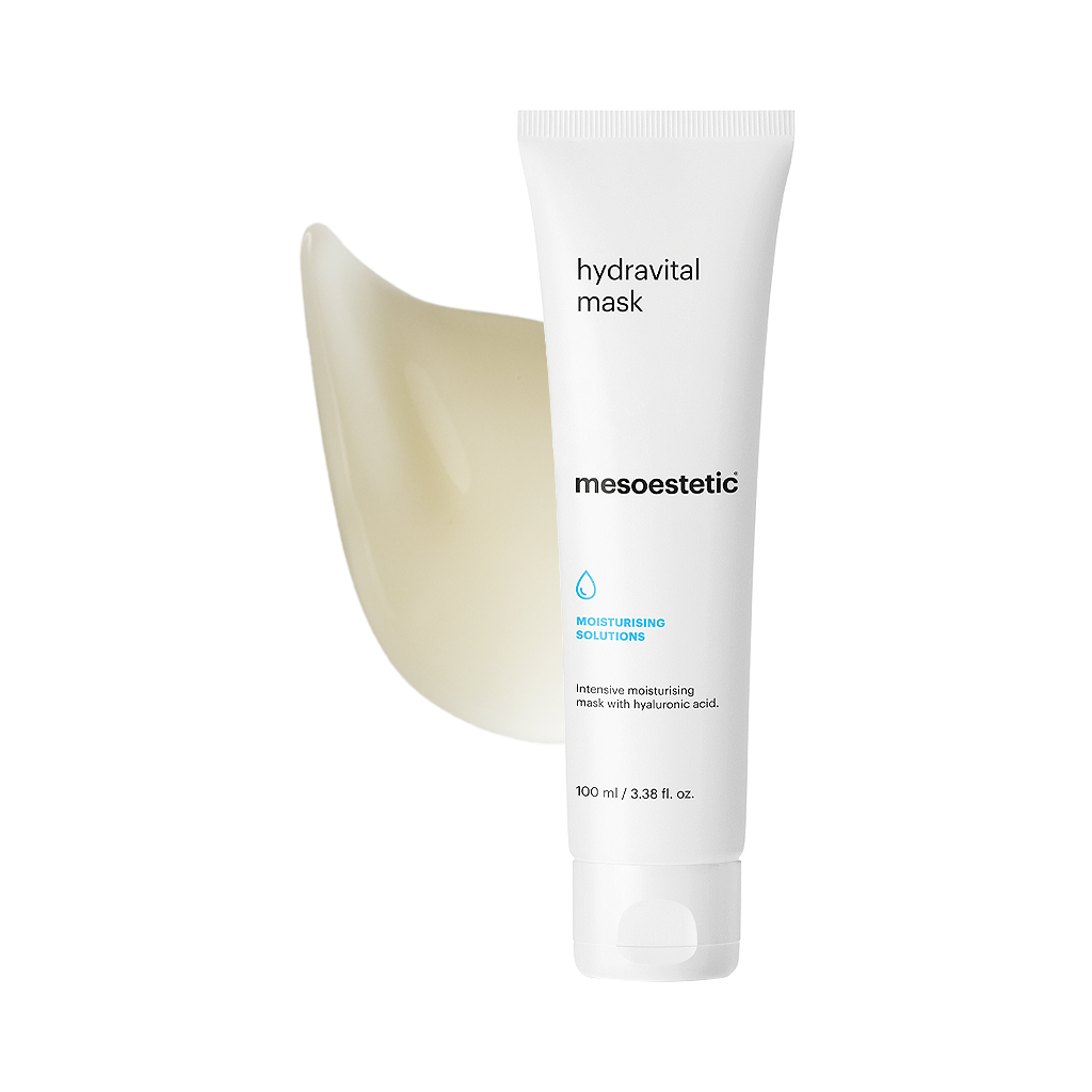 Mesoestetic Hydra-Vital Mask professional hydrating mask dry dehydrated skin nourishment softness glow skincare.