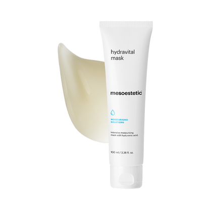 Mesoestetic Hydra-Vital Mask professional hydrating mask dry dehydrated skin nourishment softness glow skincare.