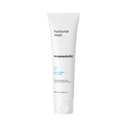 Mesoestetic Hydra-Vital Mask intensive hydration treatment dehydrated skin soothing moisturising mask skin barrier repair.