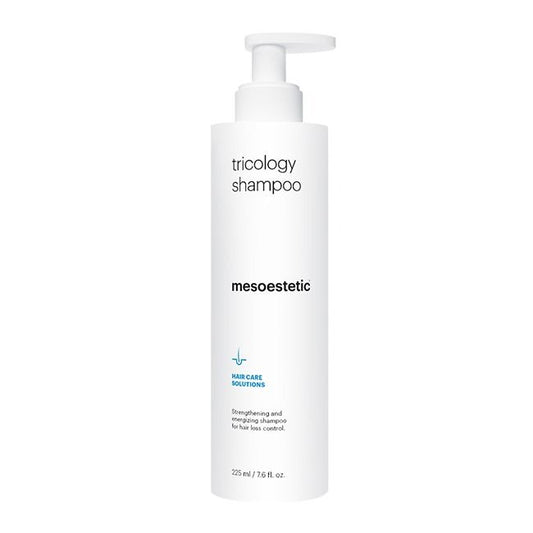 Mesoestetic Tricology Shampoo is a strengthening hair loss shampoo that supports scalp health and helps improve hair density and resilience.